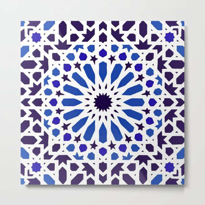 -A18- Original Traditional Moroccan Tile Design. Metal Print