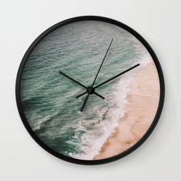Aerial Ocean - Emerald Green sea travel photography Wall Clock