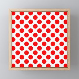 Purely Red - polka 2 Framed Mini Art Print