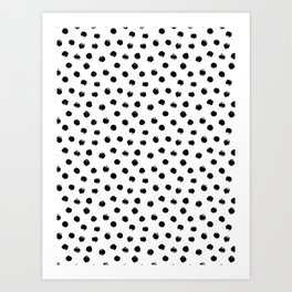 Polka Dots Black and White Art Print