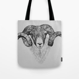 Scottish Black Face Sheep, pen and ink illustration, black and grey Tote Bag