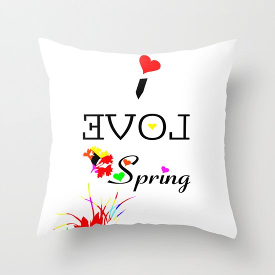 I LOVE SPRING Throw Pillow