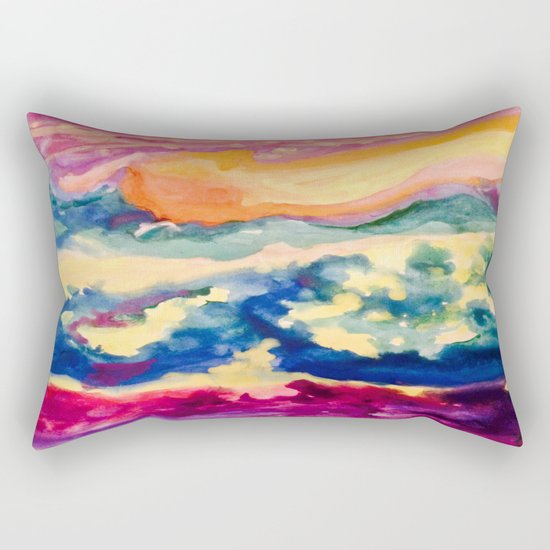 My Starry Watercolor Night Rectangular Pillow