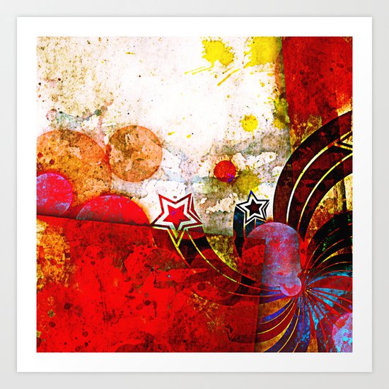 Grunge Retro Art Print