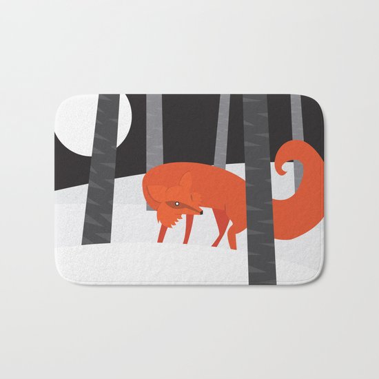 Winter Fox Vertical Bath Mat