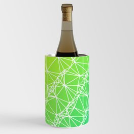Yellow to Green Geometric Wireframe Abstract Pattern Design Wine Chiller