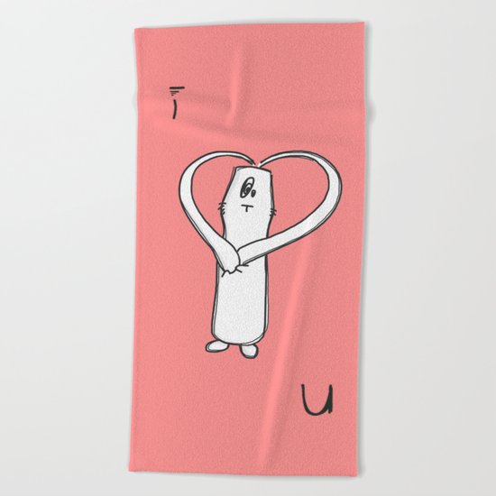 I LOVE U Beach Towel