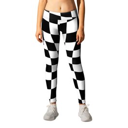 Black Check or Checked Background. Leggings