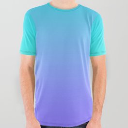 Teal to Lavender Gradient All Over Graphic Tee