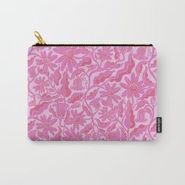 Monochrome Florals Pink Carry-All Pouch