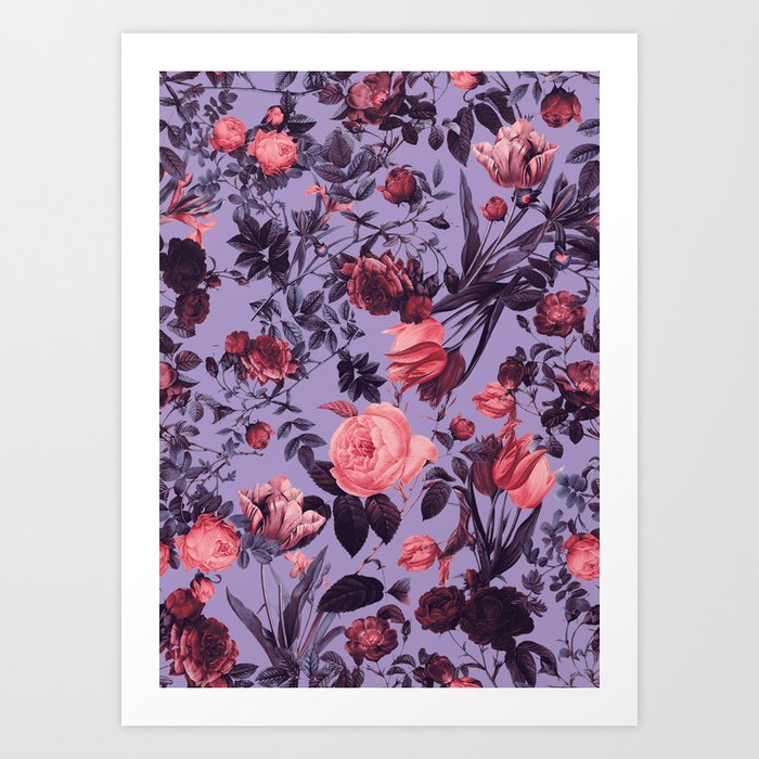 Romantic Floral Pattern Art Print