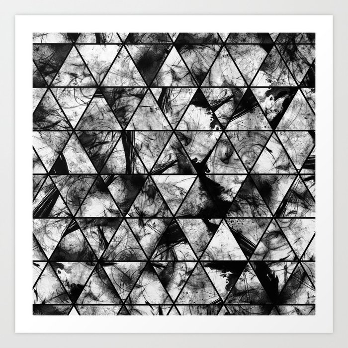 Triangular Whispers Black And White Geometric Abstract Art Print By Printpix Society6