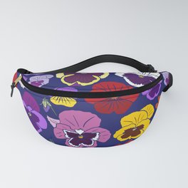 Pansy Flowers Spring Illustration Fanny Pack