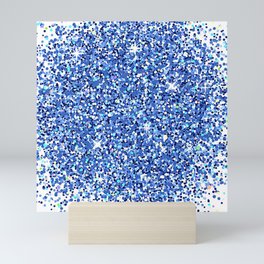 Festive Blue Glitter Mini Art Print