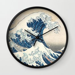 The Great Wave Off Kanagawa by Katsushika Hokusai Thirty Six Views of Mount Fuji - The Great Wave Wall Clock