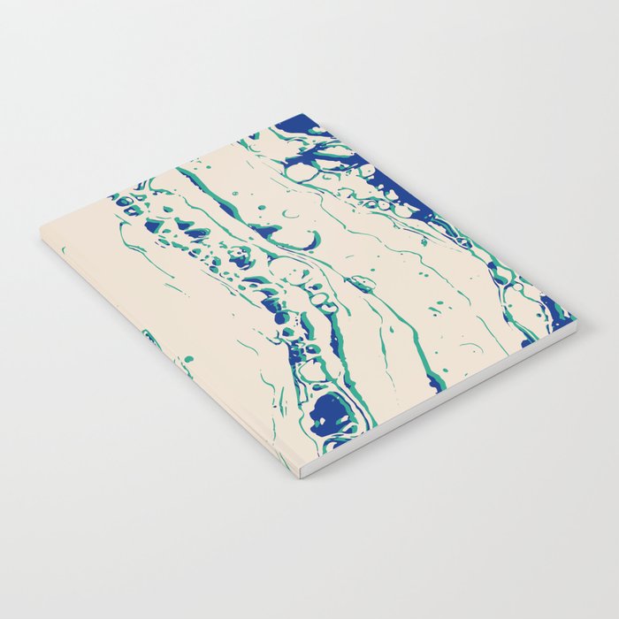 White Magma Muse - liquid marble waves Notebook