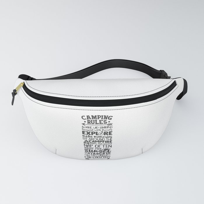 Camping Rules Cool Typography Campers Fanny Pack
