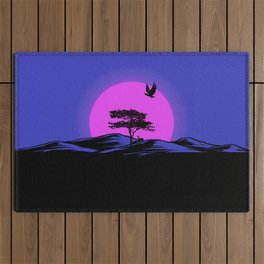 Sunset Behind A Tree On The Hills Of The Desert 2 Outdoor Rug