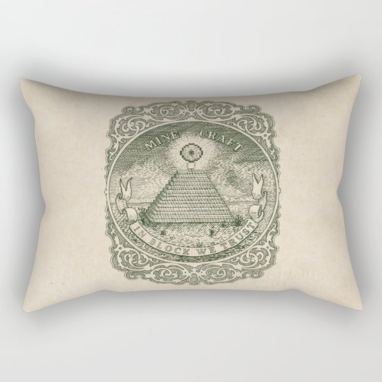 In Block We Trust (Green) Rectangular Pillow