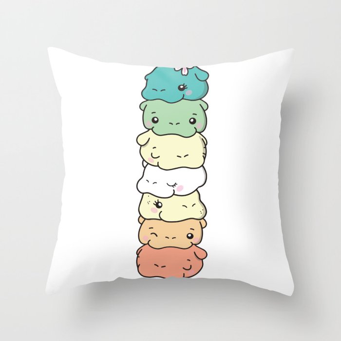 Genderfloren Flag Pride Lgbtq Cute Hippo Throw Pillow