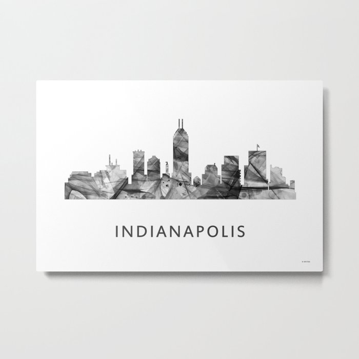 Indianapolis Indiana  Skyline WB BW Metal Print