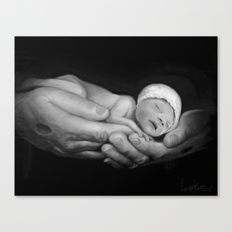 Baby In Jesus Hands Canvas Print By Lars Erik Robinson Society6
