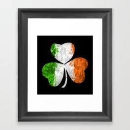 Irish Tricolour Shamrock Framed Art Print