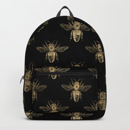 Black and Gold Bee Pattern Backpack | Bees, Contemporary, Chic, Gold, Goldbee, Graphicdesign, Goldbees, Blackandgold, Black, Beelovergift 