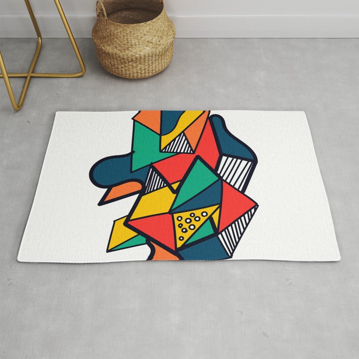 Geometric abstract modern color Rug