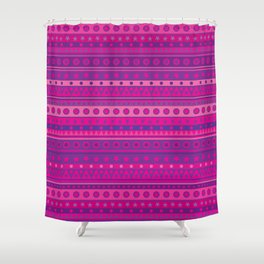 Purple and Pink Stripy Pattern Shower Curtain
