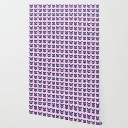 Retro Modern Periwinkle Cats Pink Mini Wallpaper