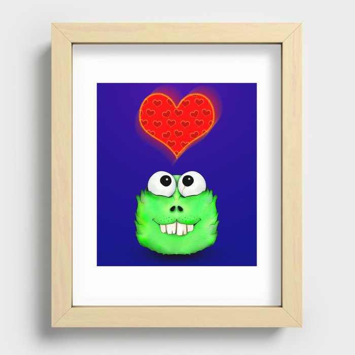 Monster in love Recessed Framed Print