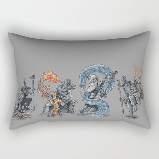 earth - fire - water - (bad) air Rectangular Pillow