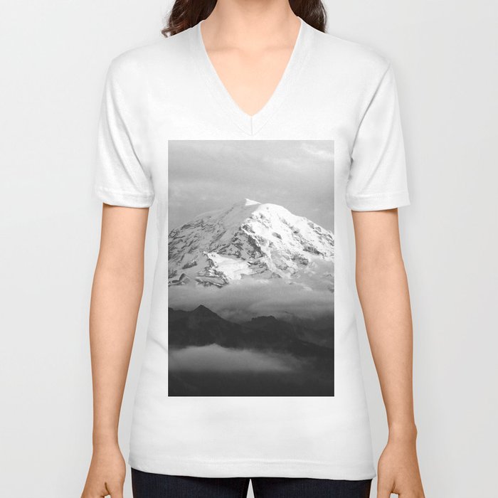 Marvelous Mount Rainier V Neck T Shirt