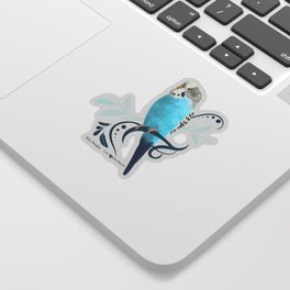 Blue Parakeet Sticker