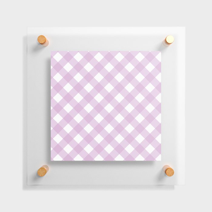 Pink Pastel Farmhouse Style Gingham Check Floating Acrylic Print