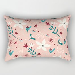 Christmas Flowers Pattern Rectangular Pillow