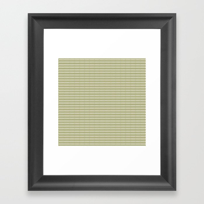 Beige arrows pattern on green background Framed Art Print