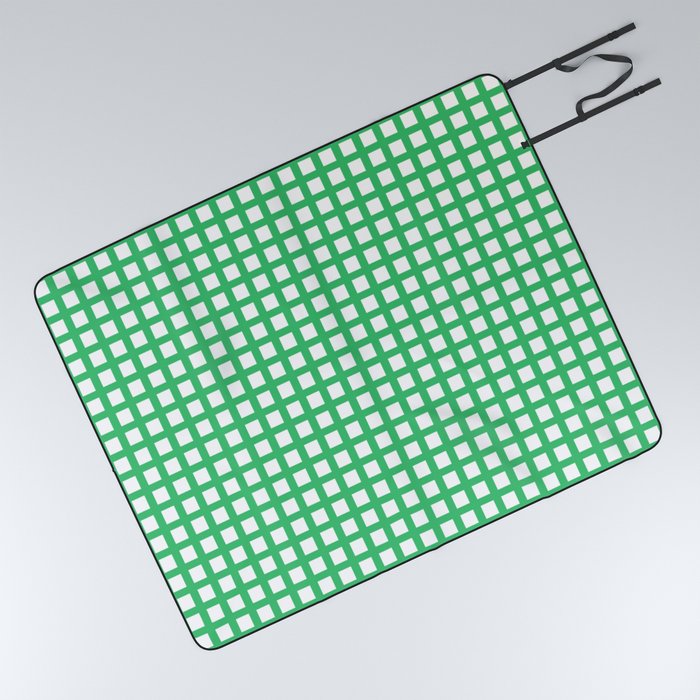 Grid Pattern 311 Green Picnic Blanket