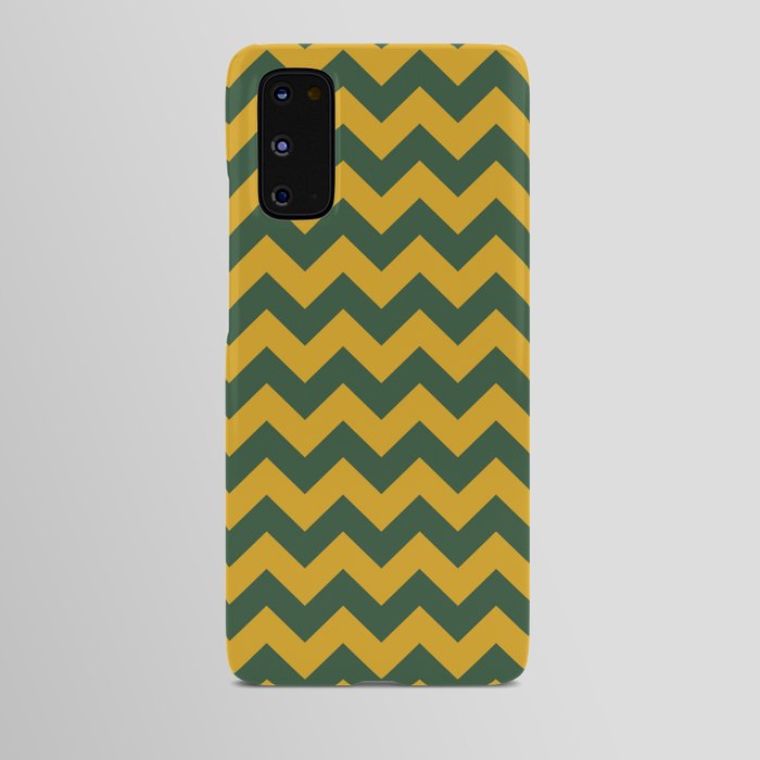Goldenrod and Dark Emerald Green Chevrons Android Case
