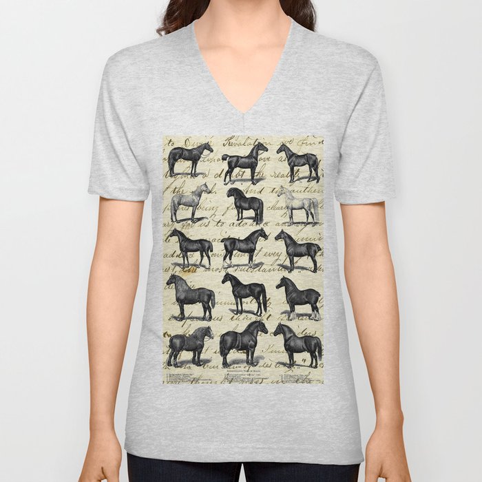 1895 Vintage Horse study V Neck T Shirt