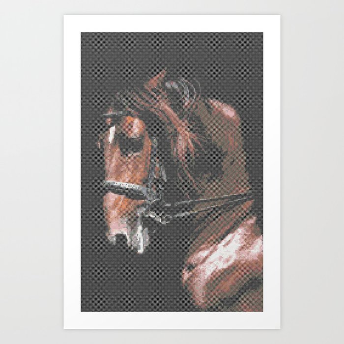Wild Horse Cross Stitch Pattern   Art Print