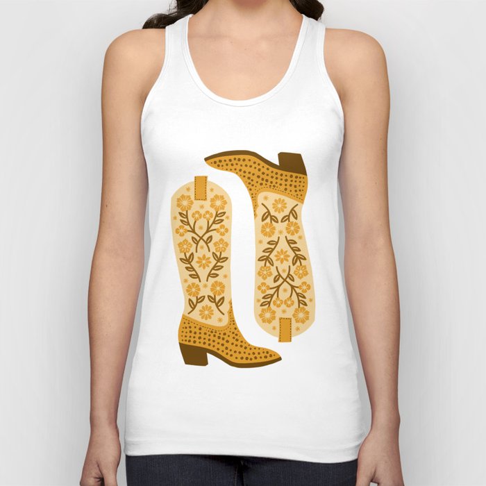 Cowgirl Boots - Yellow Tank Top
