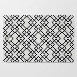 Black and Pale Gray Minimal Line Art Pattern Pairs 2022 Trending Color Swiss Meringue DEHW04 Cutting Board