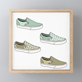 teal & sage slip on shoes Framed Mini Art Print