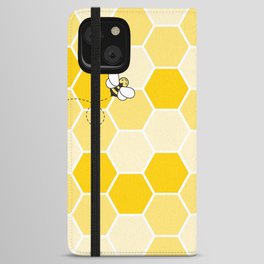 Honey Bee Pattern iPhone Wallet Case
