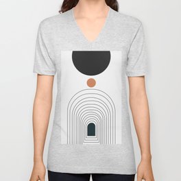 Abstract art circles and endless gate  Unisex V-Neck