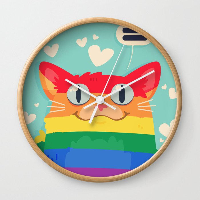 LGBT Cat Wall Clock