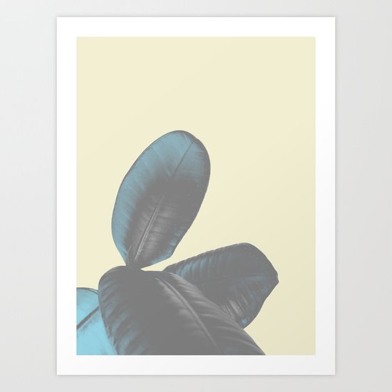 Ficus Elastica #5 #pastel #yellow #art #society6 Art Print