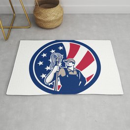 American Industrial Cleaner USA Flag Icon Area & Throw Rug